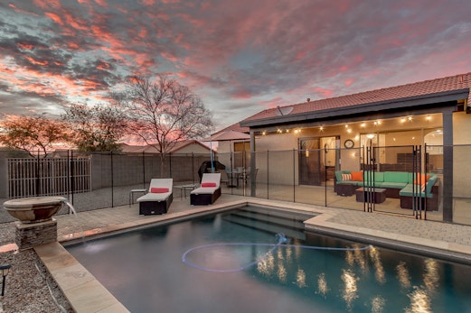 Relaxing 4 Bedroom Home with Sparkling Heated Pool!